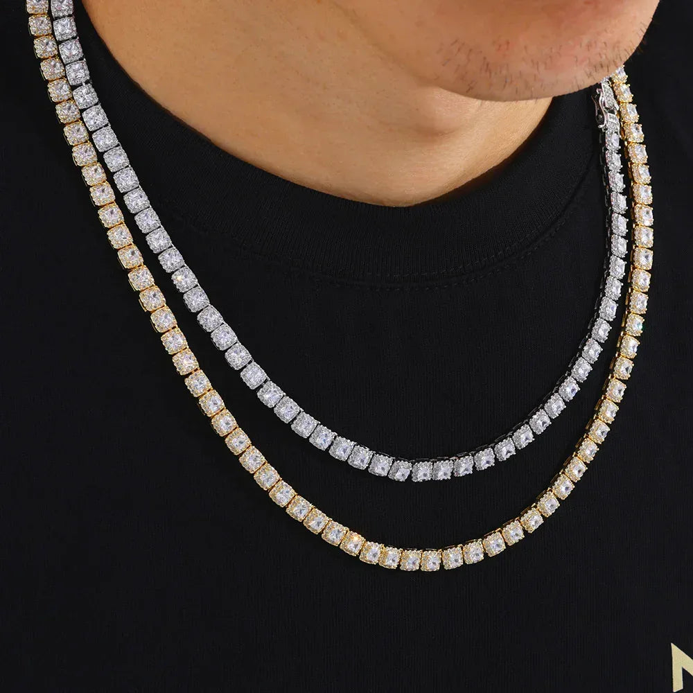 Ice Cube Moissanite Chain – Unique S925 Sterling Silver Iced-Out Hip Hop Men’s Luxury Streetwear Necklace - CaratixJewelry