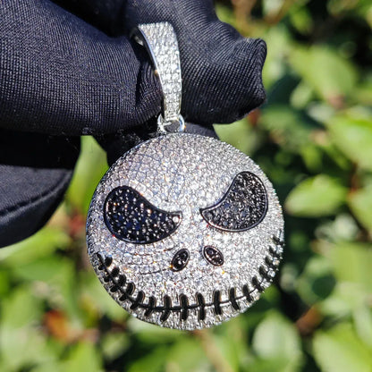 Iced Out Zombie Head Pendant Necklace – Hip Hop CZ Cartoon Jewelry for Men - CaratixJewelry
