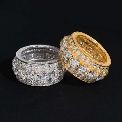 5mm Moissanite Men’s Ring | S925 Silver Full Iced Out Hip Hop Rapper Jewelry - CaratixJewelry