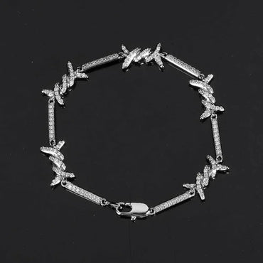 2.5mm Wire Chain Couple Bracelet with Micro-Zircon and Day Clasp for Men & Women | Caratix Jewelry - CaratixJewelry