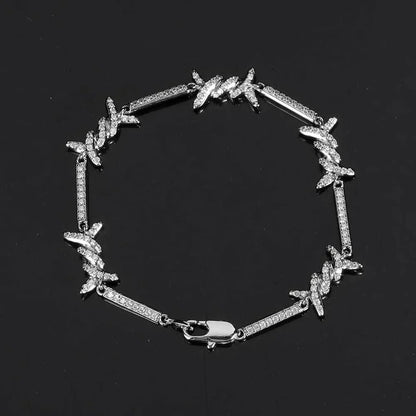 2.5mm Wire Chain Couple Bracelet with Micro-Zircon and Day Clasp for Men & Women | Caratix Jewelry - CaratixJewelry