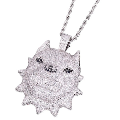 Iced Out 3D Pitbull Dog Pendant | Men's American Bully Head Necklace | Premium Copper CZ Canine Jewelry | Beast Mode Bling | Caratix - CaratixJewelry