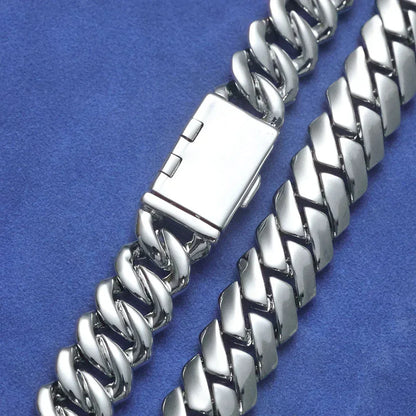 12mm Polished Cuban Link Hip Hop Bracelet Rapper Iced Out Chain Style for Men | Caratix Jewelry - CaratixJewelry