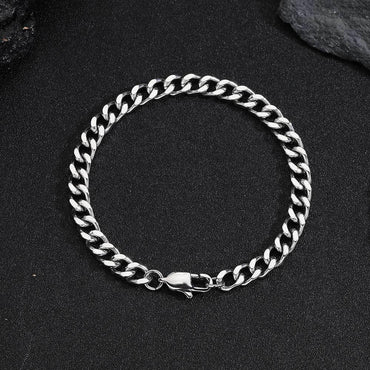 6mm Cuban Link Bracelet with Stainless Steel and Titanium Steel - CaratixJewelry