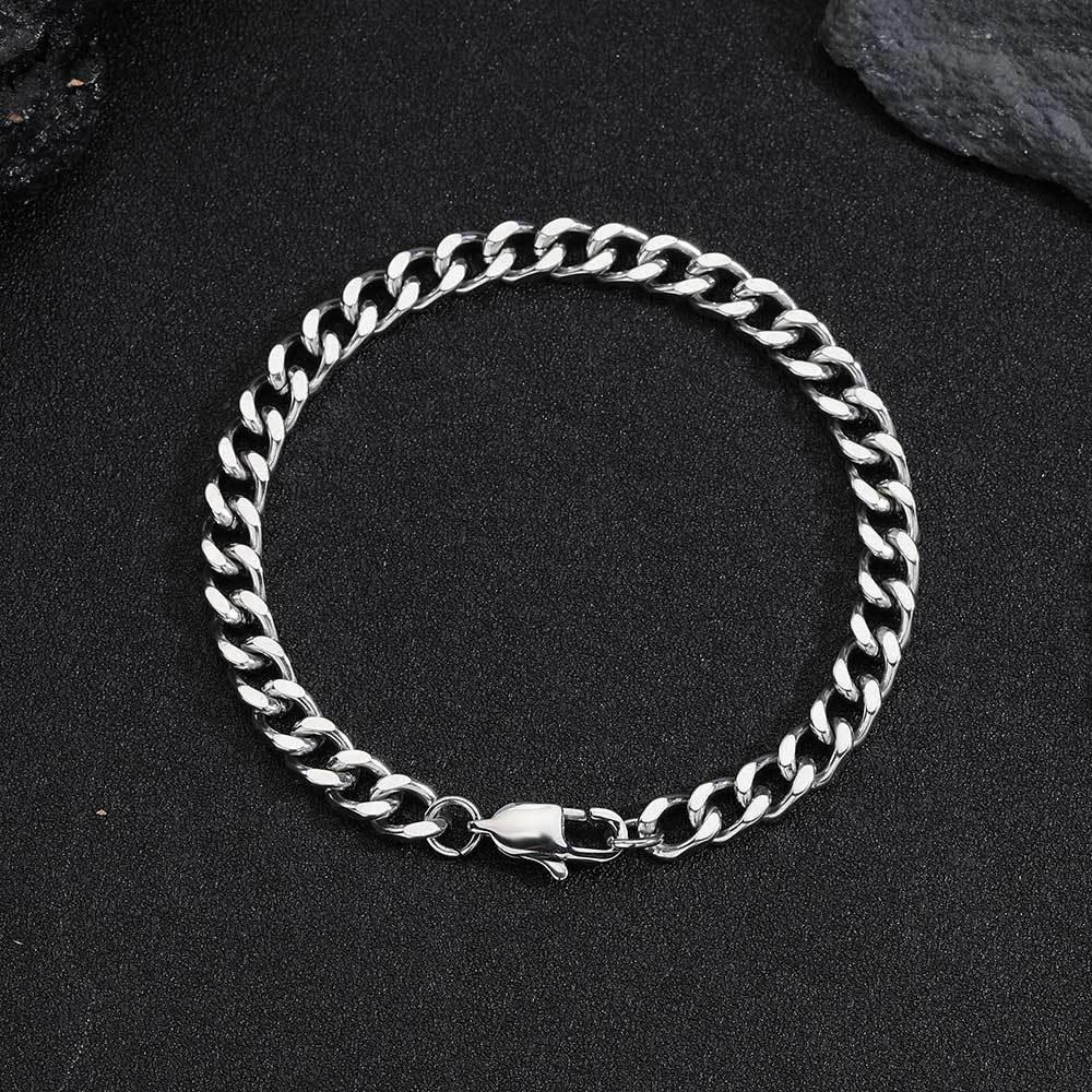 6mm Cuban Link Bracelet with Stainless Steel and Titanium Steel - CaratixJewelry