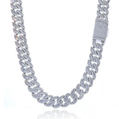 20mm T-Cut Moissanite Cuban Link Chain – Custom S925 Sterling Silver Iced-Out Hip Hop Men’s Streetwear Necklace - CaratixJewelry