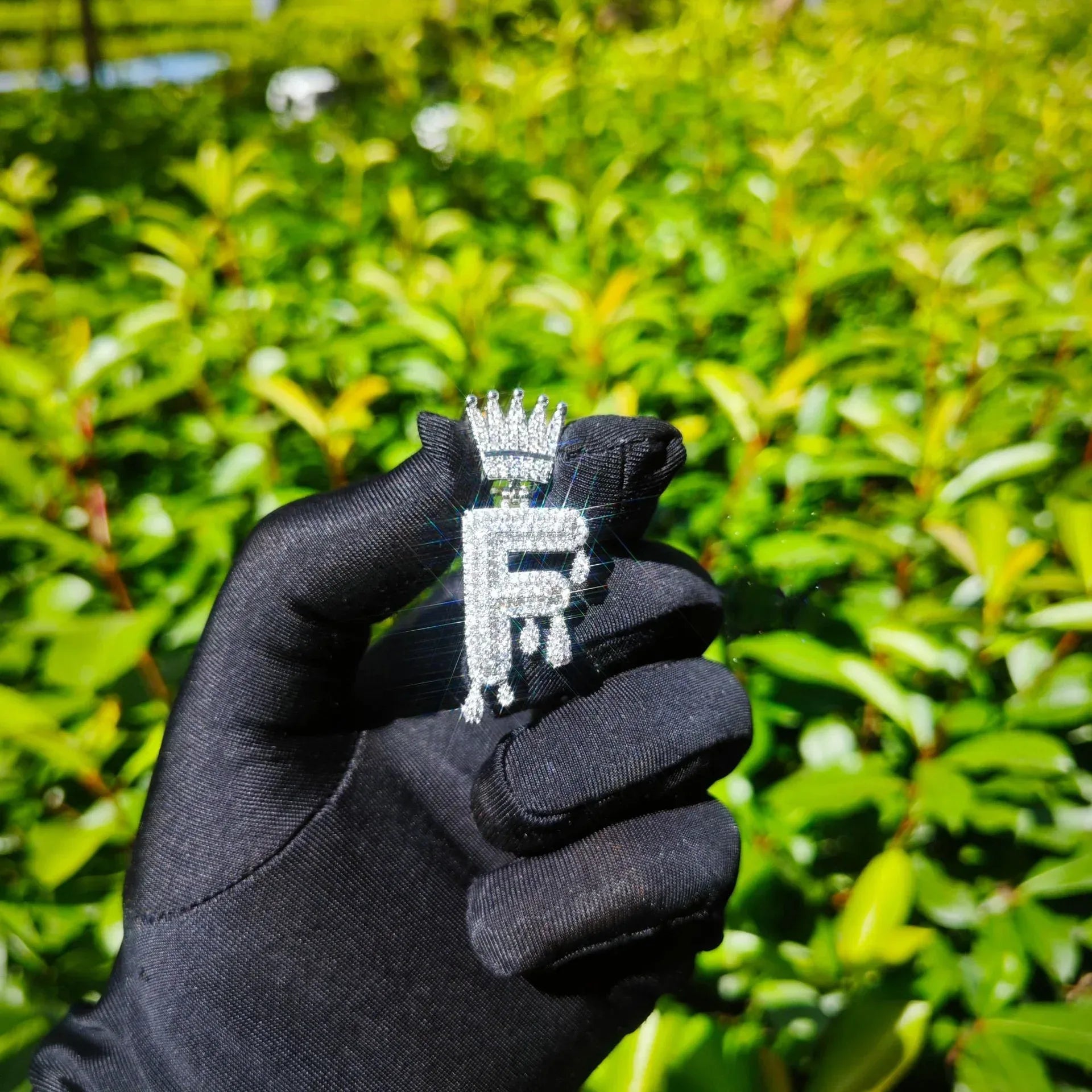 Crown Teardrop Letter Pendant | CZ Iced Out Hip Hop Initial Necklace - CaratixJewelry