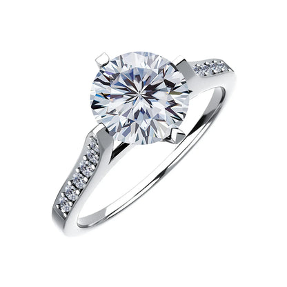 D Color VVS1 Moissanite Ring | S925 Silver Platinum Plated | Caratix