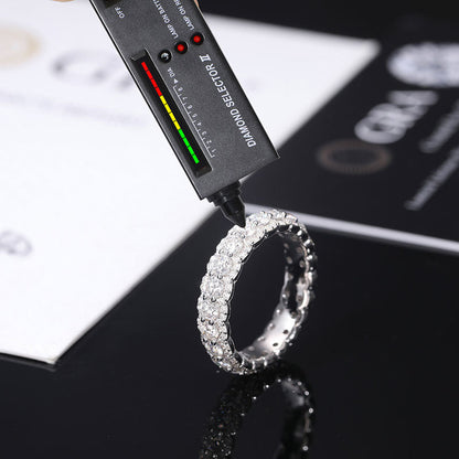 Moissanite Ice Cube Ring 925 Sterling Silver Band | Caratix