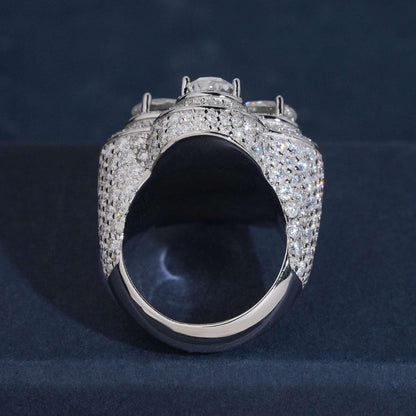 Flower Moissanite Men’s Ring | S925 Silver Luxury Iced Out Hip Hop Jewelry - CaratixJewelry