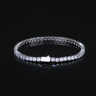 Single Row Zircon Tennis Chain Bracelet with Spring Clasp for Men | Caratix Jewelry - CaratixJewelry