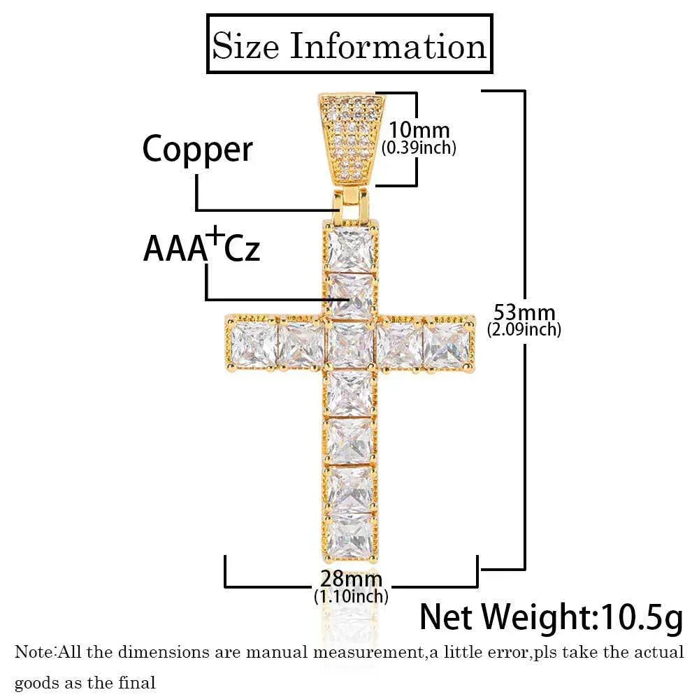 Custom Pendants Square-Cut Iced Cross | Vintage Hip Hop Necklace for Men | Caratix - CaratixJewelry
