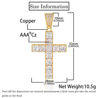 Custom Pendants Square-Cut Iced Cross | Vintage Hip Hop Necklace for Men | Caratix - CaratixJewelry
