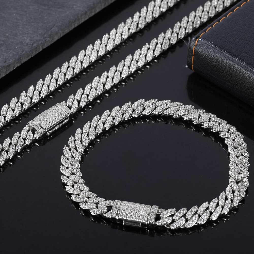 Hip Hop Jewelry 8mm S925 Silver Single Row CZ Cuban Link Necklace – Luxury Women’s Fashion Jewelry | Caratix Jewelry - CaratixJewelry