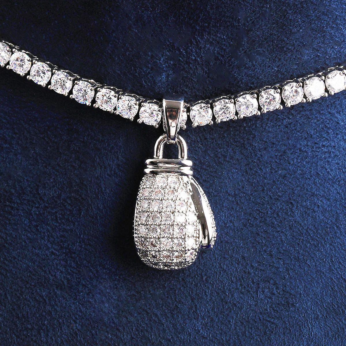 Iced Out Power Fist Pendant | Men's Real Copper CZ Strength Necklace - CaratixJewelry