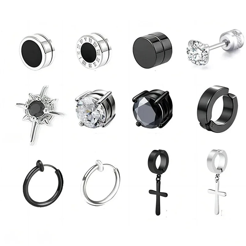 Unisex Geometric Magnetic Earrings - Luxury Stainless Steel