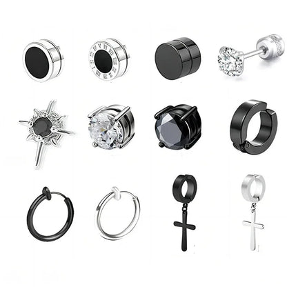 Unisex Geometric Magnetic Earrings - Luxury Stainless Steel