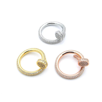 Luxury Iced Out Nail Ring Set | Heavyweight Full Pave Spike Band | Caratix