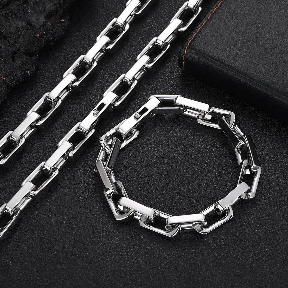 Custom 9mm Bamboo Link Titanium Steel Necklace for Men | Hip Hop Jewelry – Caratix Jewelry - CaratixJewelry