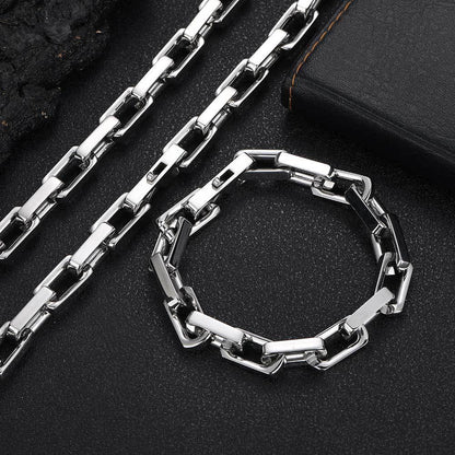 Custom 9mm Bamboo Link Titanium Steel Necklace for Men | Hip Hop Jewelry – Caratix Jewelry - CaratixJewelry