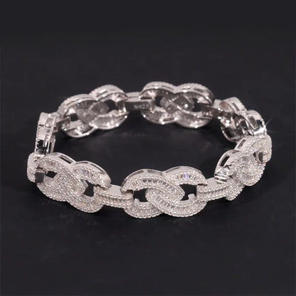 2025 Figure-8 Moissanite Bracelet – S925 Sterling Silver Iced-Out Hip Hop Men’s Streetwear Jewelry - CaratixJewelry