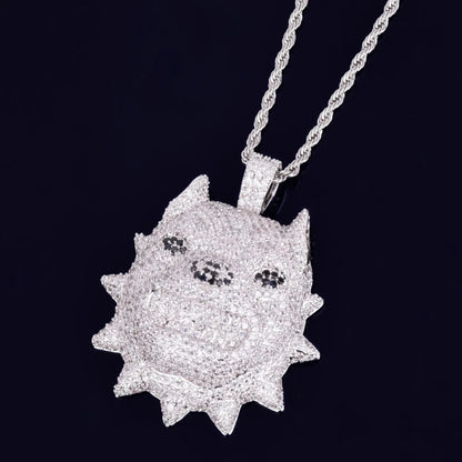 Iced Out 3D Pitbull Dog Pendant | Men's American Bully Head Necklace | Premium Copper CZ Canine Jewelry | Beast Mode Bling | Caratix - CaratixJewelry