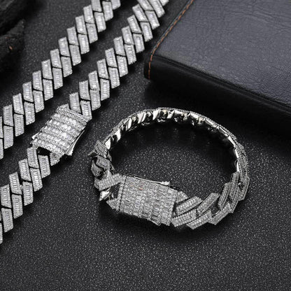 18mm -Shape Cuban Zircon Hip Hop Bling Necklace - CaratixJewelry