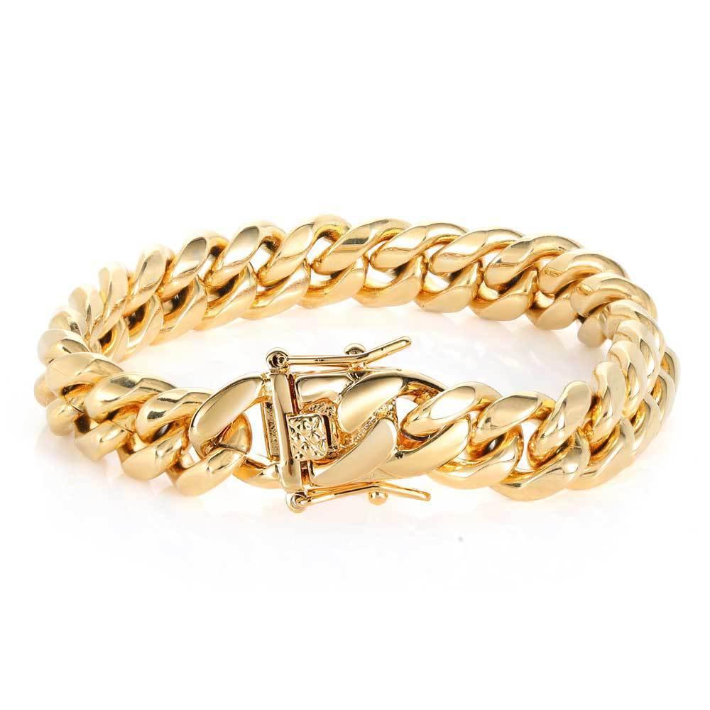 Cuban Link Bracelet with Classic Clasp for Men | Caratix Jewelry - CaratixJewelry