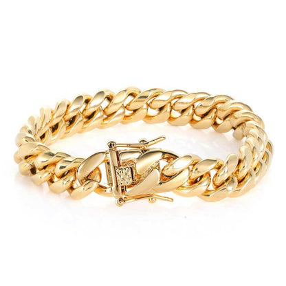 Cuban Link Bracelet with Classic Clasp for Men | Caratix Jewelry - CaratixJewelry