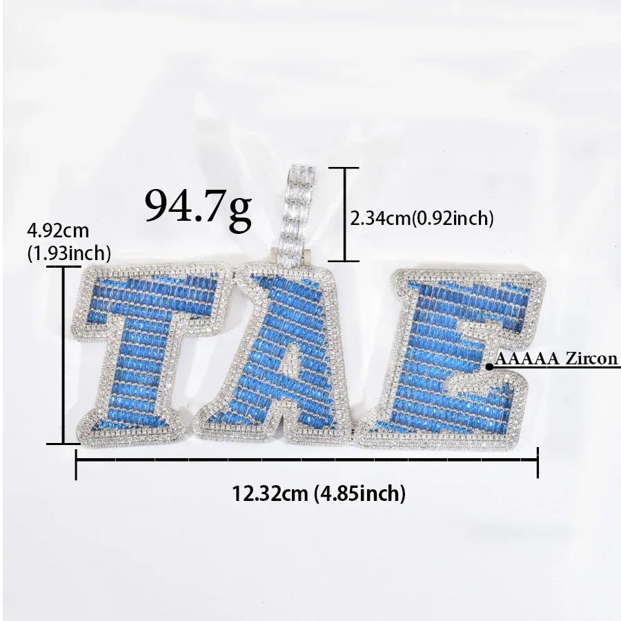 Colored CZ Letter Pendant | Iced Out DIY Custom Alphabet Hip Hop Jewelry - CaratixJewelry