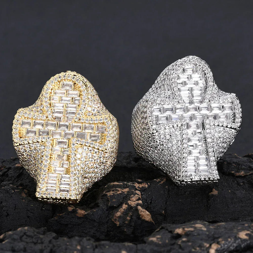 Zircon Cross Ring for Men | Luxury Vintage Hip Hop Jewelry | Caratix Jewelry - CaratixJewelry