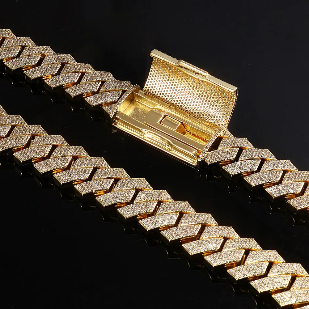 Four Row Cuban Chain Necklace Zircon - CaratixJewelry