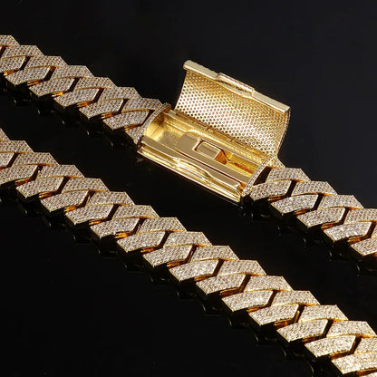 Four Row Cuban Chain Necklace Zircon - CaratixJewelry