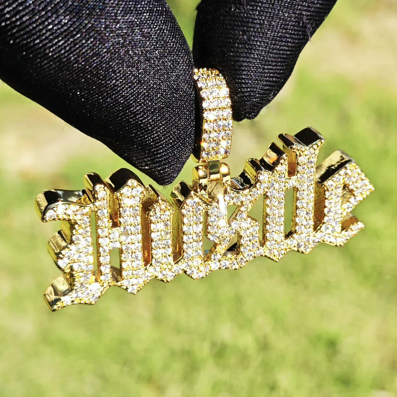 Iced Out Single Letter Pendant Necklace – CZ Initial Jewelry for Men & Women - CaratixJewelry