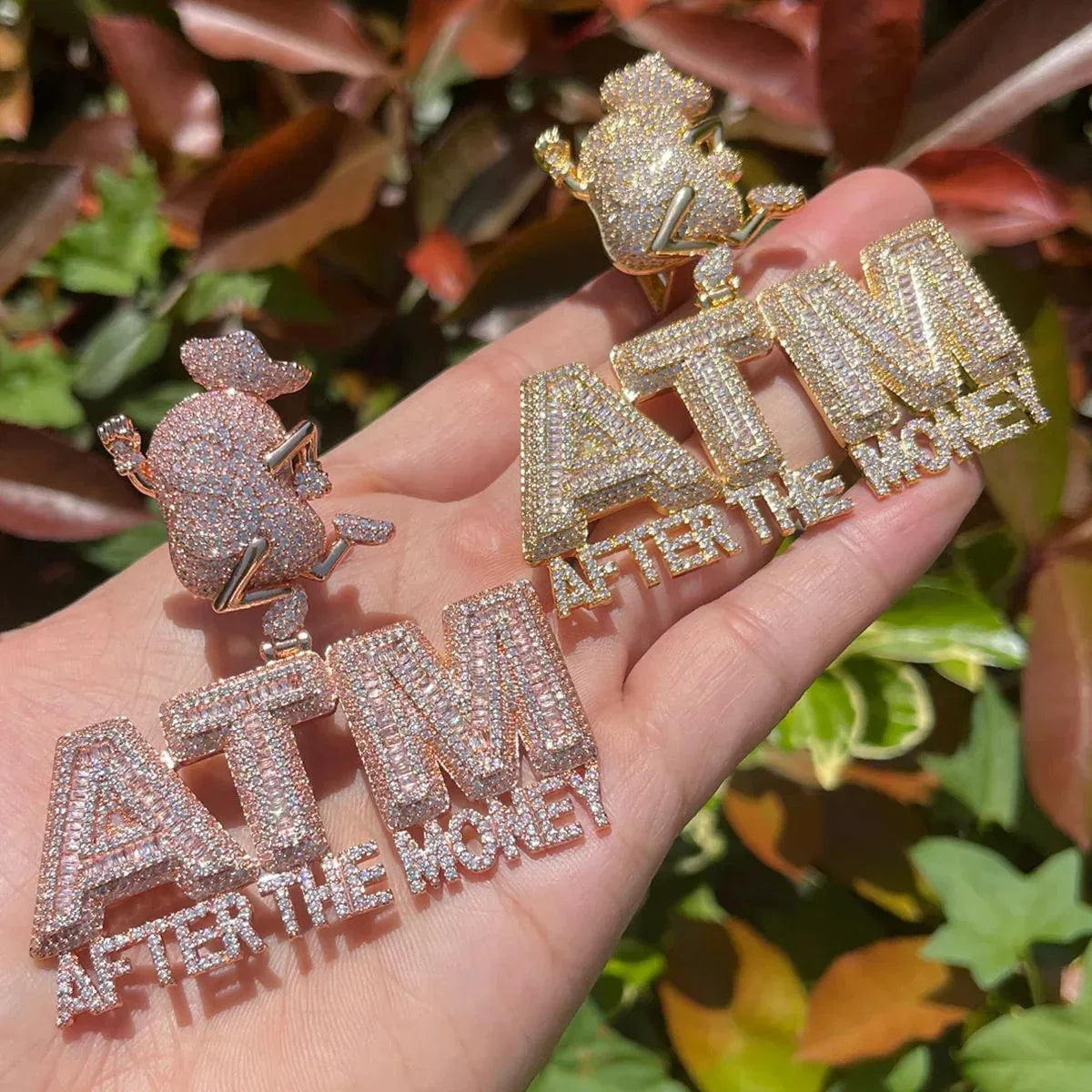 Iced Out "ATM" Money Machine Pendant | Women's Real Copper CZ Necklace - CaratixJewelry