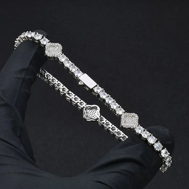 Zircon Tennis Chain Bracelet with Spring Clasp Hip Hop Jewelry for Men | Caratix Jewelry - CaratixJewelry