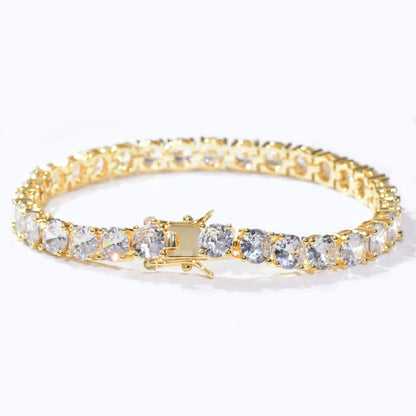 Tennis Chain Bracelet with Copper & Zircon | Trendy Single Row Hip Hop Jewelry | Caratix Jewelry - CaratixJewelry