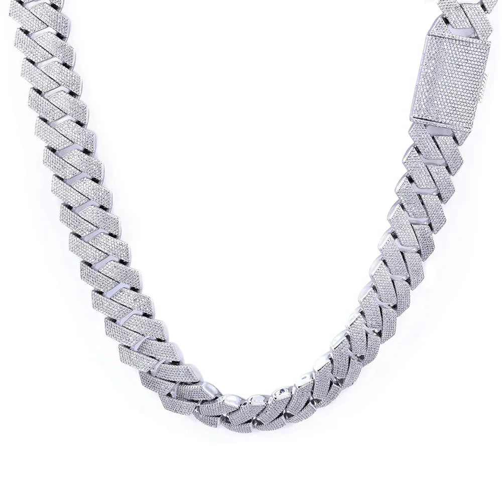 Iced Out Cuban Chain Necklace Six Row Cut Zircon - CaratixJewelry