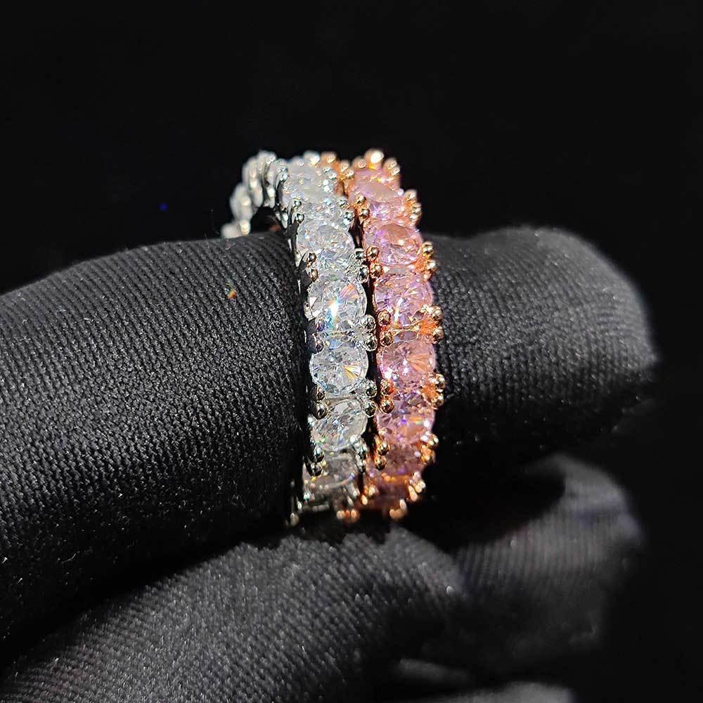 4mm Single-Row Zircon Ring for Men | Trendy Hip Hop Jewelry | Caratix Jewelry - CaratixJewelry
