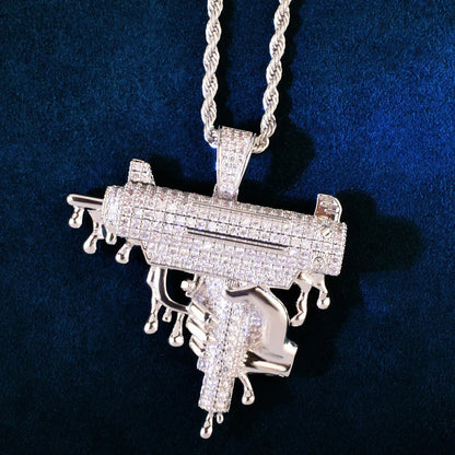 Hip Hop Rapper Style Pendant | CZ Iced Out Men’s Street Dance Trend Necklace - CaratixJewelry