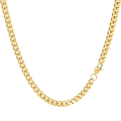 6mm Four-Sided Cut Cuban Chain Necklace with Box Clasp for Men | Caratix Jewelry - CaratixJewelry