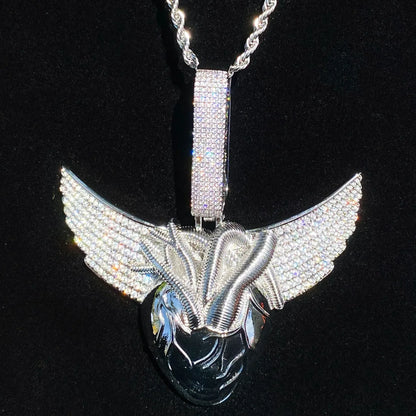 Men's "Freedom & Passion" Necklace | Premium Real Copper CZ Angel Wings - CaratixJewelry