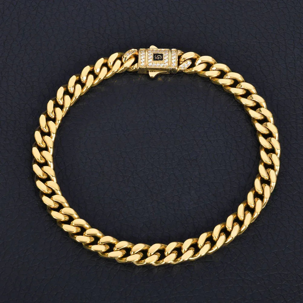 Rapper Iced Out Chain Polished Cuban Link Hip Hop Necklace for Men | Caratix Jewelry - CaratixJewelry
