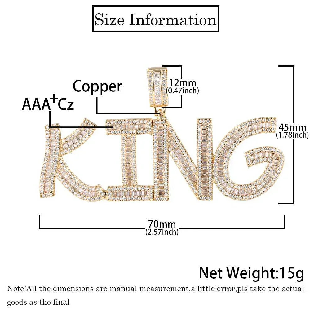 Custom Square Letter Pendant Necklace with Zircon Stones for Men | Caratix Jewelry - CaratixJewelry