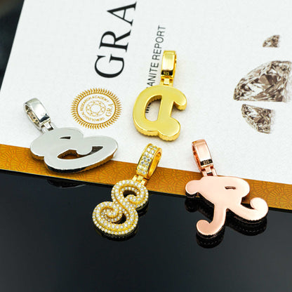 Custom S925 Silver Moissanite Initial Pendant | Iced Out Alphabet Letter | Caratix