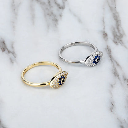 S925 Sterling Silver All-Seeing Eye Ring | Iced Out Hip Hop Band | Caratix