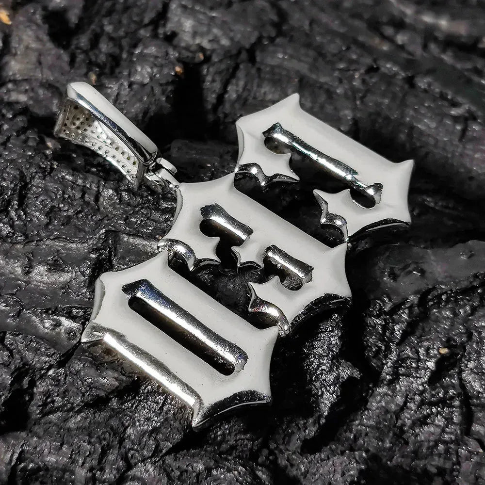 Custom Spiked Letter Pendant Necklace with Zircon Stones for Men | Caratix Jewelry - CaratixJewelry
