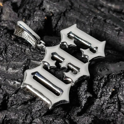 Custom Spiked Letter Pendant Necklace with Zircon Stones for Men | Caratix Jewelry - CaratixJewelry