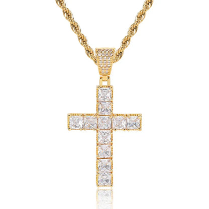 Custom Pendants Square-Cut Iced Cross | Vintage Hip Hop Necklace for Men | Caratix - CaratixJewelry