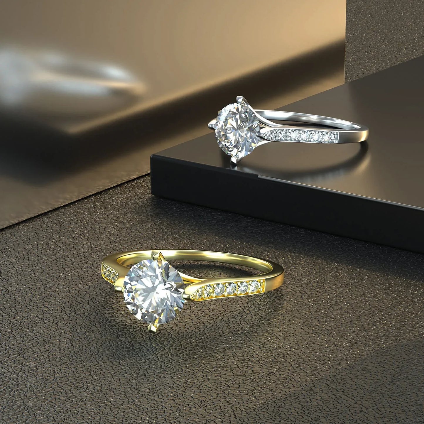 D Color VVS1 Moissanite Ring | S925 Silver Platinum Plated | Caratix